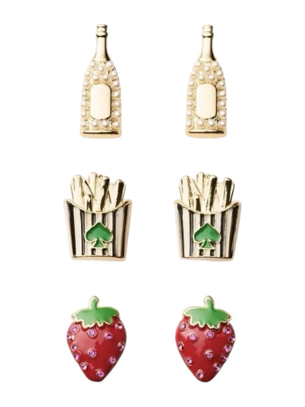 Kate Spade X Target New Mixed Novelty Earrings with 3 Sets in Gold Tone 3 Pairs